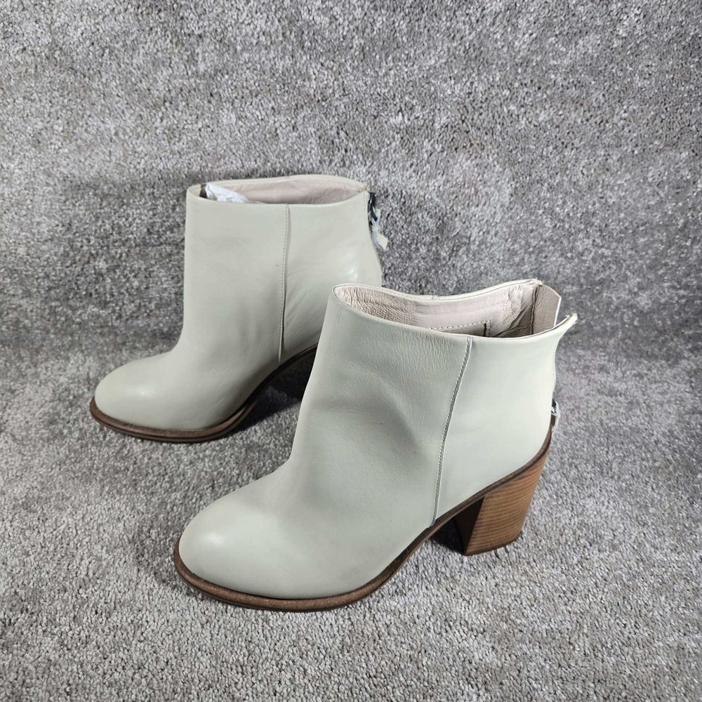 Kelsi Dagger Brooklyn Huronac Boot Bone Leather Block Heel Women 9.5 M